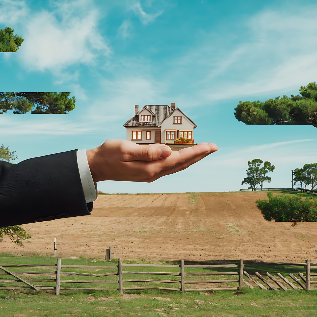 Outdoor wedding event setup