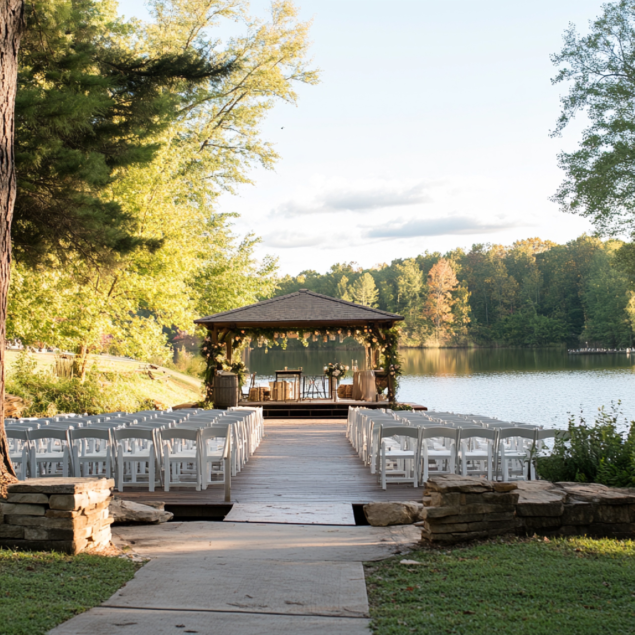 Outdoor and destination wedding venues, serene lakeside venue near Hanamkonda